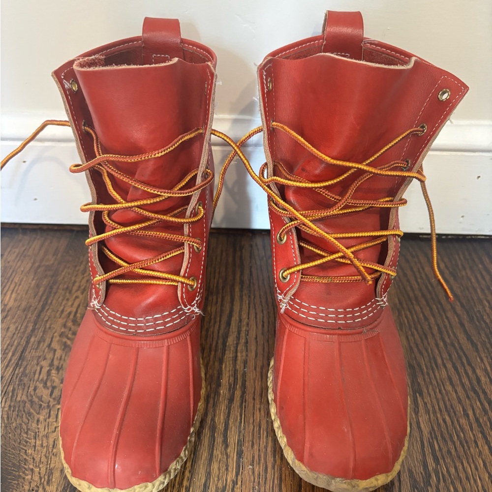 L.L. Bean Red Lace Up Boots